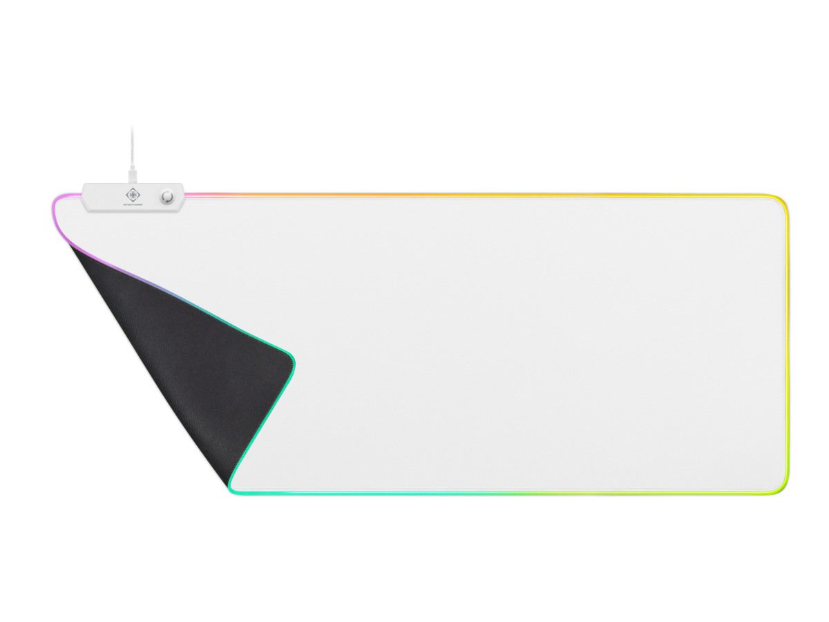 DELTACO RGB Gaming Mousepad GAM-079-W XL Wide, White (7333048047380)