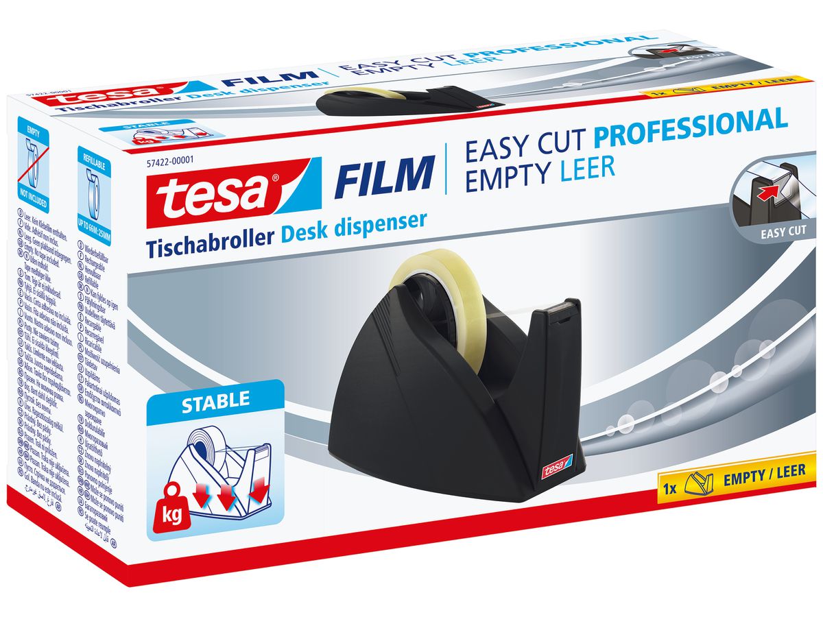 TESA Tischabroller EasyCut Prof. 574220000 schwarz, für 25mm Rollenbreite (4042448002198)