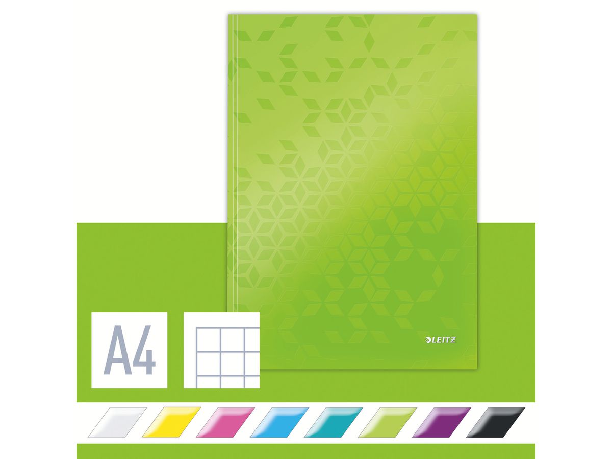 LEITZ Taccuino WOW A4 4626-10-54 quadrettato, 90g verde (4002432123360)