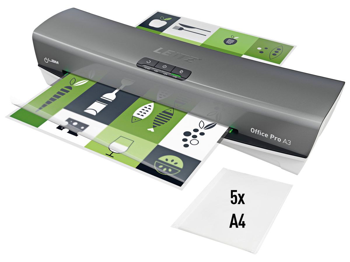 LEITZ Plastificatr. iLAM Office Pro 75182084 argento/bianco A3 (4002432117604)