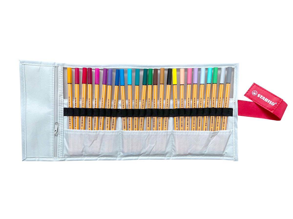 STABILO Rollerset point 88 0.4mm 8825-08-03CH 25 Farben ass. pastellgrau (4006381589277)