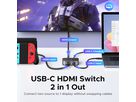 UGREEN Switch 2-in-1 Out 55452 1x USB-C+2xHDMI BB (6941876254521)