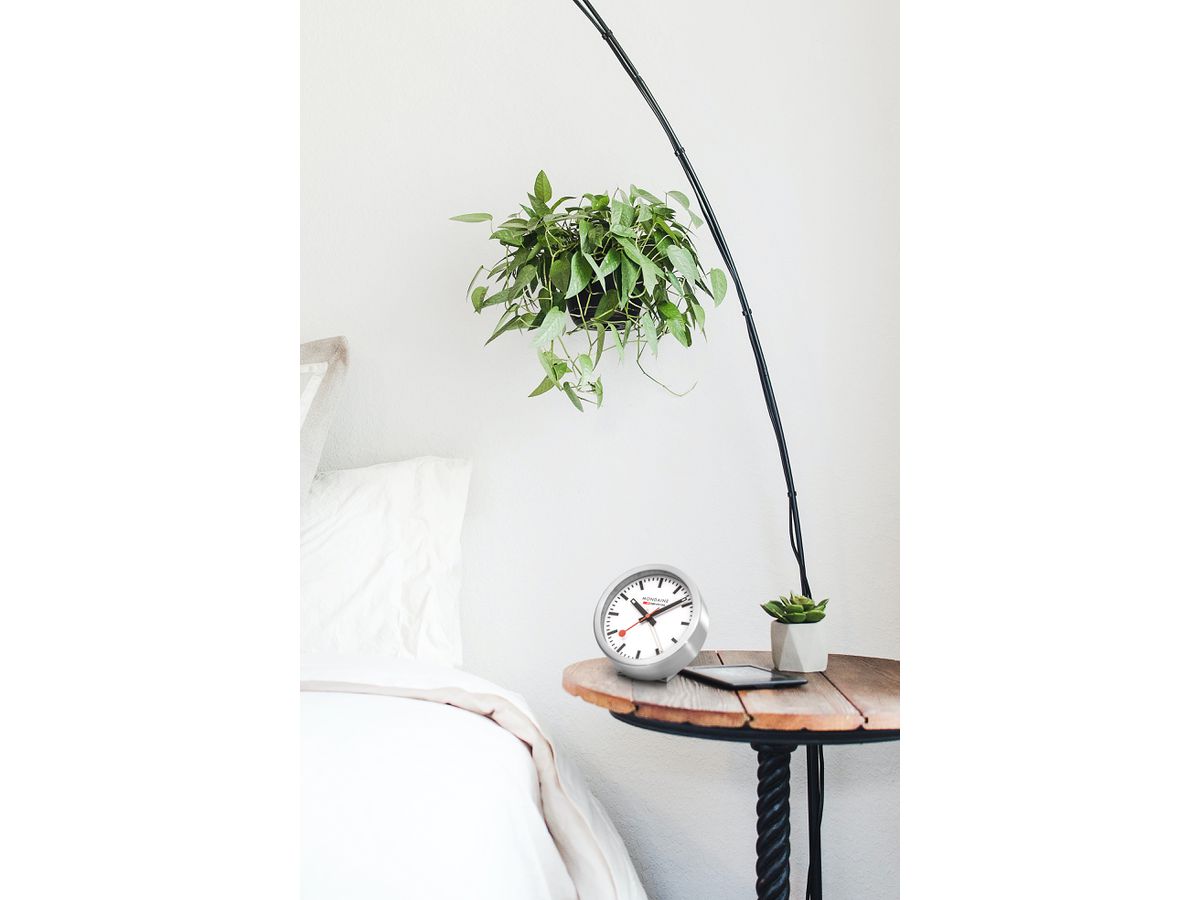 MONDAINE Wand / Tischuhr 125mm A997.16SBB.1 weiss, Weckfunktion (7611382636010)