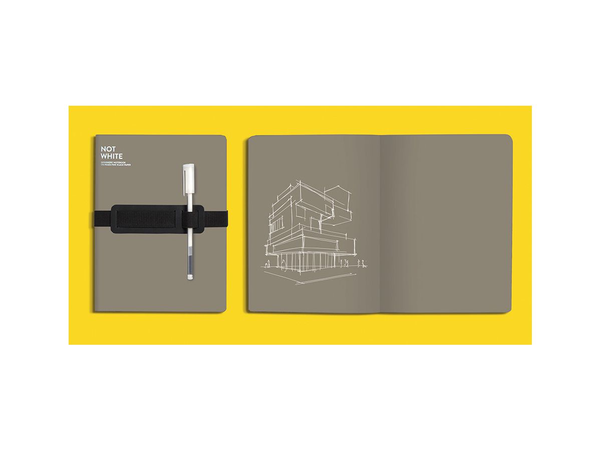 NUUNA Notizbuch Not White A5 54549 Grey,blanko,176 S. (4260358554549)