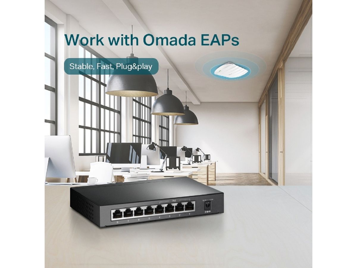 TP-LINK Gigabit Desktop PoE Switch TLSG1008P 8x 10/100/1000 (6935364021160)