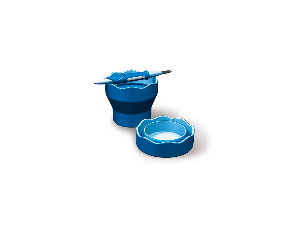 FABER-CASTELL Tazza di acqua CLIC & GO 181510 blu, per pennello (4005401815105)