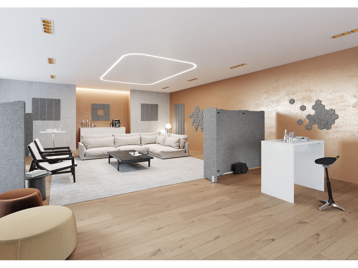 APOLLO Pannelli acustici 200x25cm VAWP200/5 grigio 4 pezzi (4032062177488)