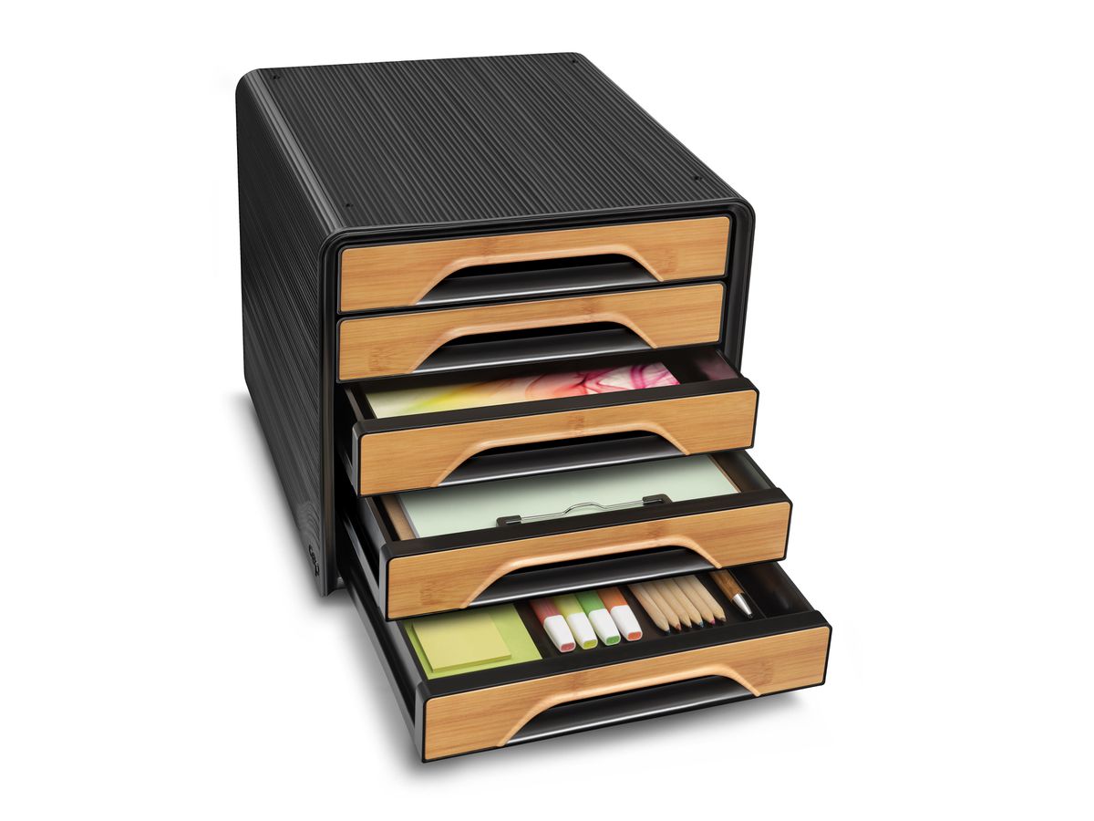 CEP Schubladenbox Smoove Silva 1071115301 5 Schubladen schwarz/bambus (3462159018225)