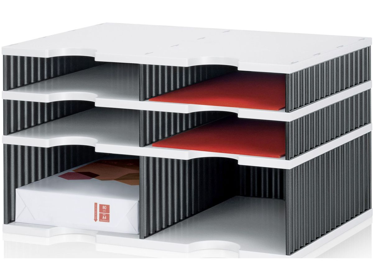 STYRO Système class. styrodoc duo 268-2022211 gris/noir 6 compartiments (7612176108638)