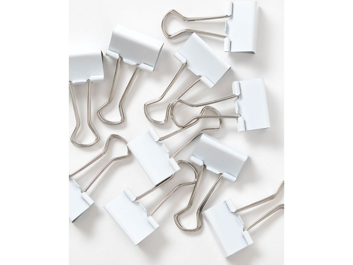 I AM CREATIVE Pinces foldback Let`s Organize 4035.11 blanc, 25mm 10 pièces (7611983211708)
