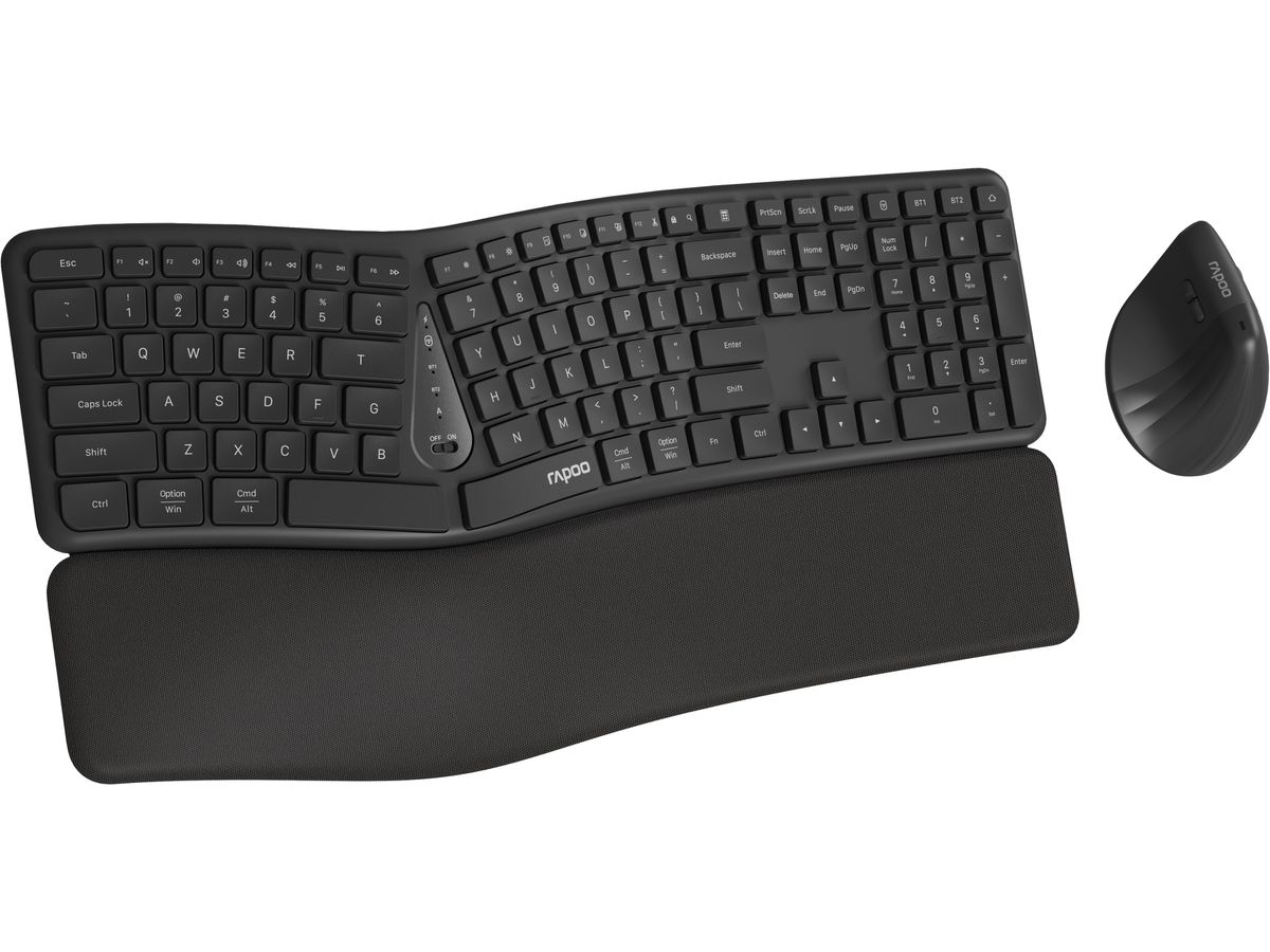 RAPOO 8810M Ergonomic Deskset 13115 Wireless, Grey (6940056131157)