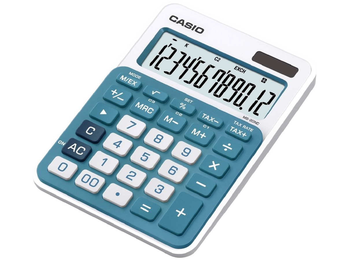 CASIO Tischrechner MS-20NC-BU-S-EC blau (4971850087427)