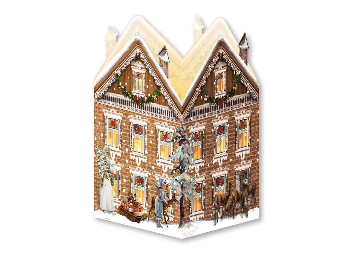 COPPENRATH Adventskalender 16.5x11.5cm 71022 Nostalgische Weihnachtshäuser (4050003710228)