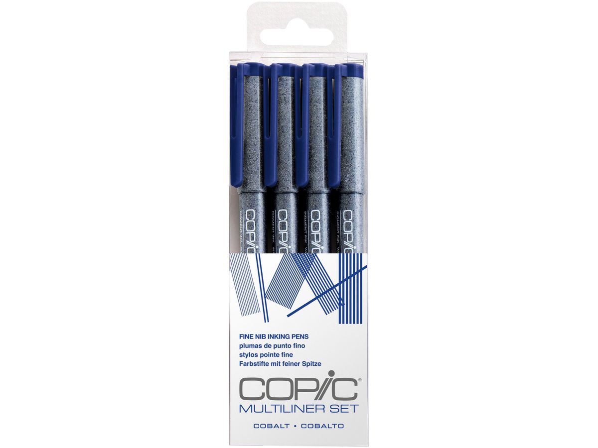 COPIC Multiliner 22075626 Cobalt Set, 4 Stück ass. (4013695263465)