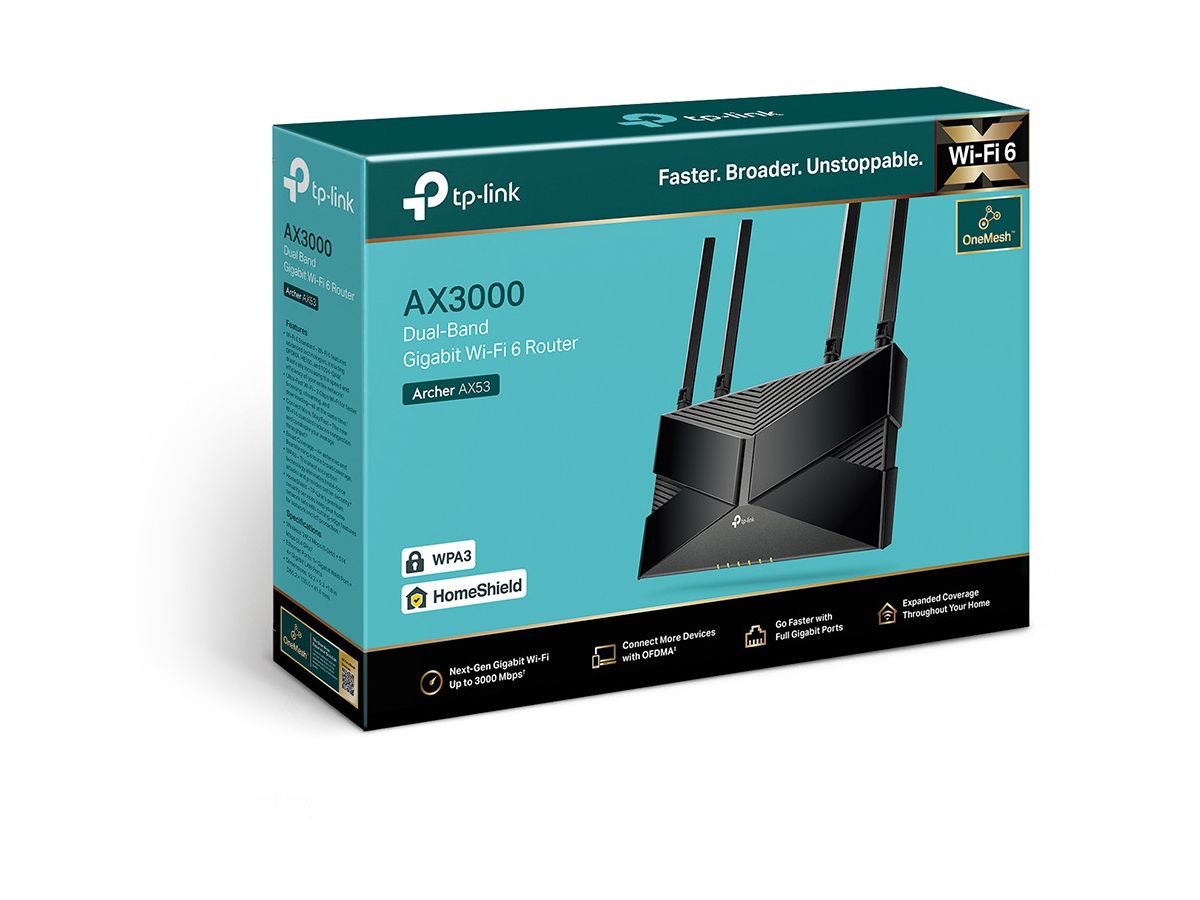 TP-LINK AX3000 DB WiFi 6 Router Archer AX53 (4897098683088)