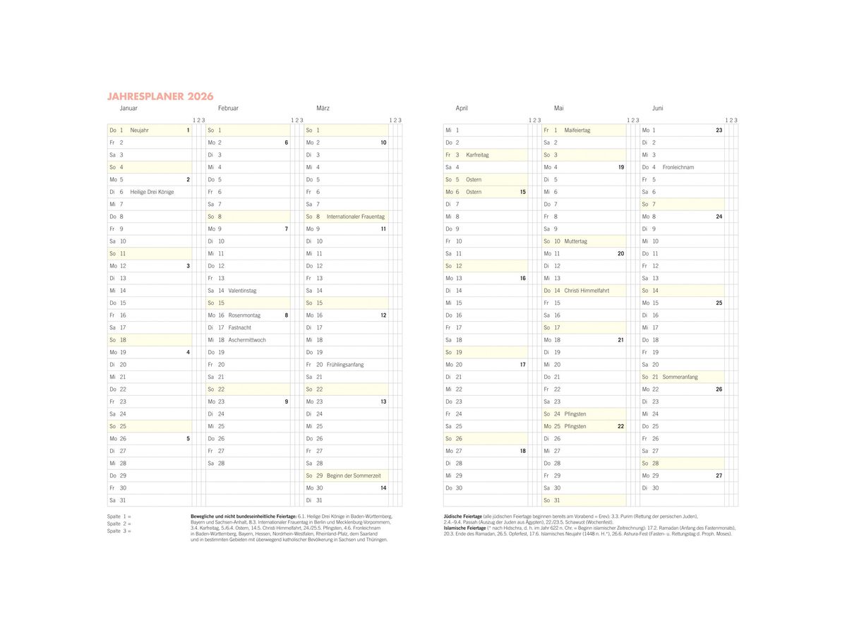 HEYE Lady Tagebuch/Kalender 2026 1410+26 1W/1S DE 15.2x21.5cm (9783756409594)