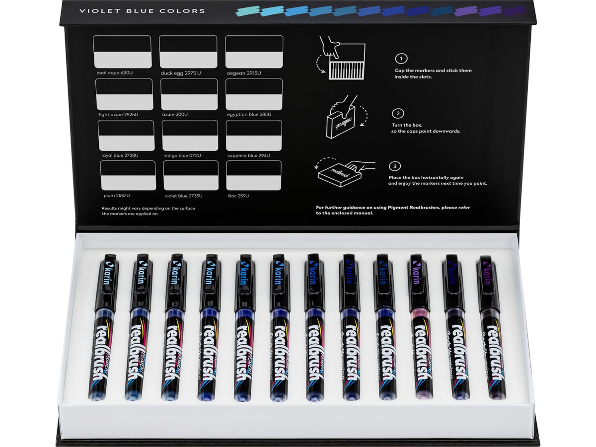 KARIN Real Brush Pen 0.4mm 33C5 Pigment, Violet-blue Colors (5904446031602)