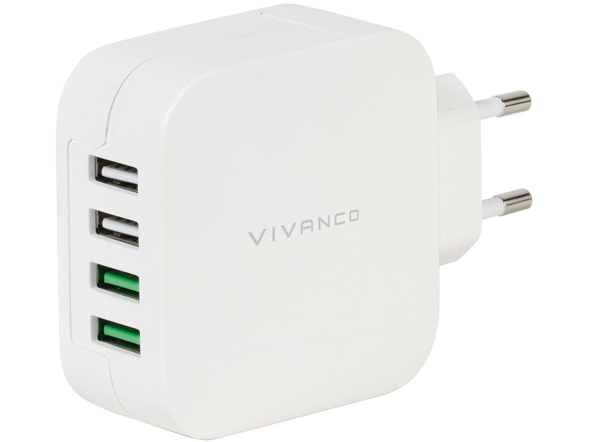 VIVANCO USB Ladegerät mit Smart-IC 37564 4 ports (4008928375640)