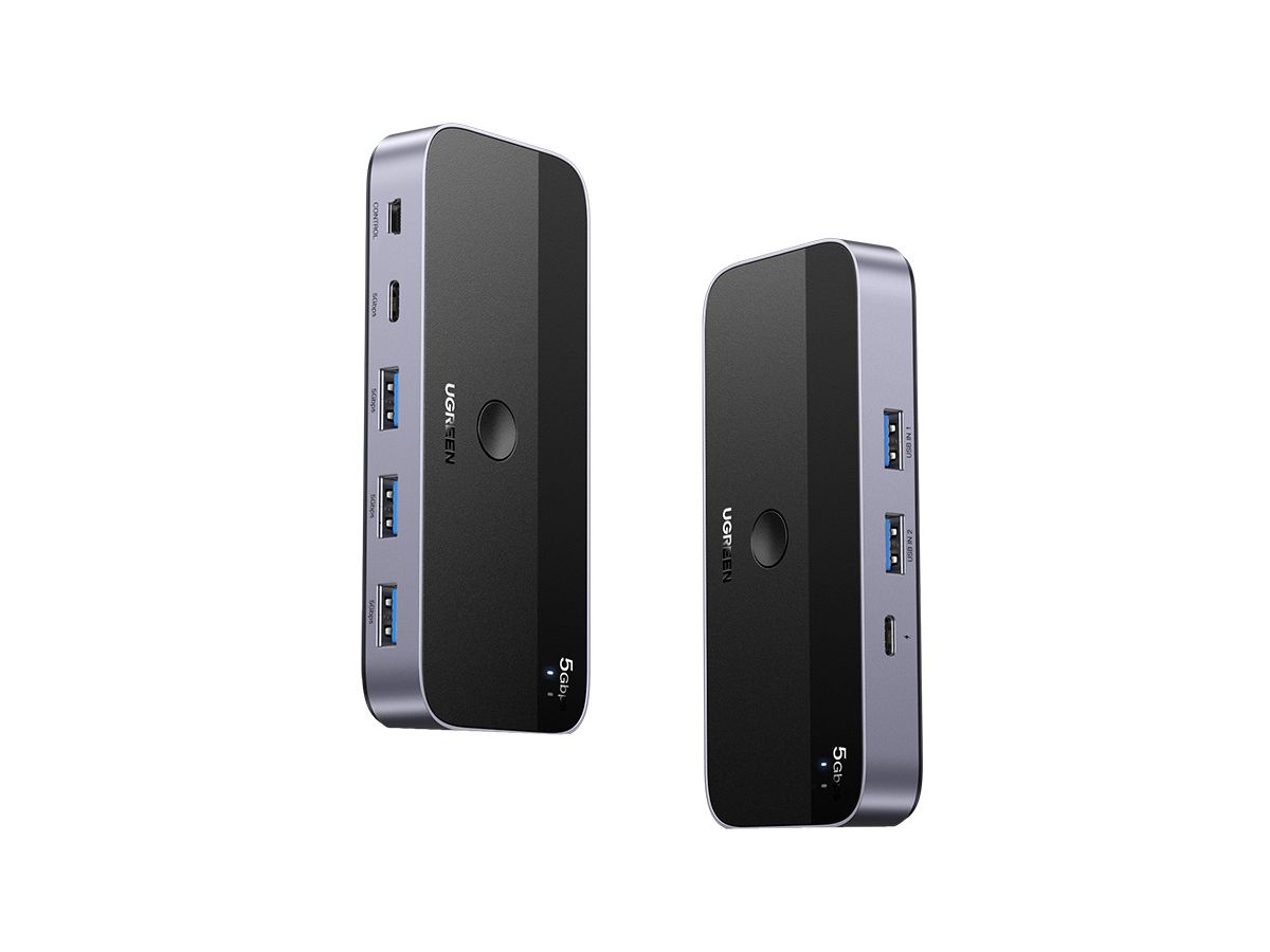 UGREEN 2x4 Sharing Switch Box 15705 USB 3.0 for 2PC's,Black (6941876217052)