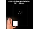 AVERY ZWECKFORM Adressetiketten 63,5x72mm 7164-100 weiss 1200 Stk./100 Blatt (4004182239063)