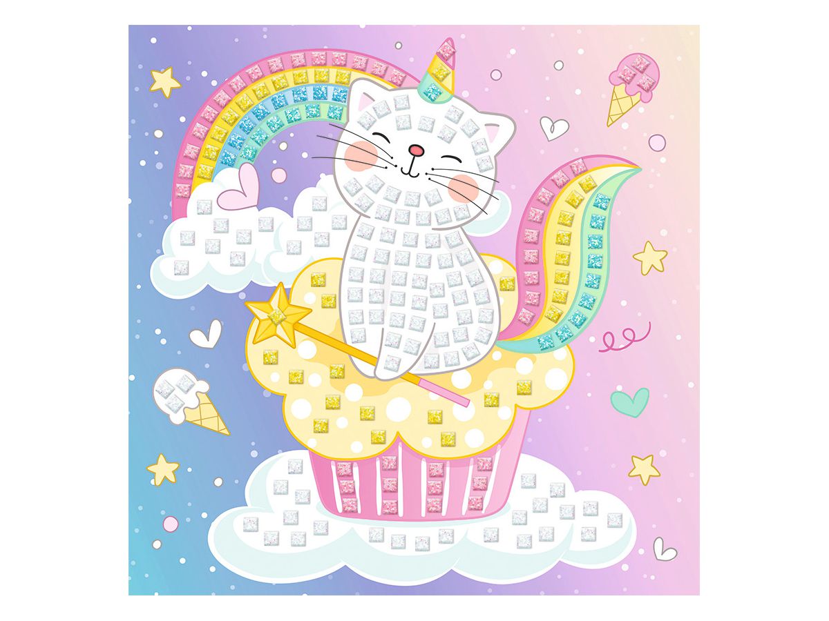 URSUS Mosaico gomma crepla 8420018 Scintillante Kittycorn 25x25cm (4008525244608)