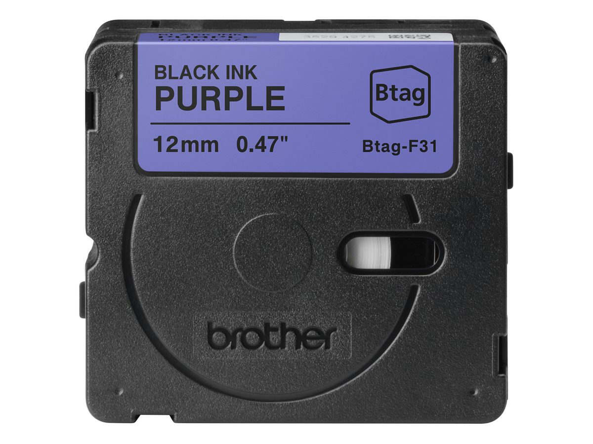 PTOUCH Band schwarz/lila n.laminiert BTAG-F31 PT-N10/N20/N25BT 12 mm (4977766836265)