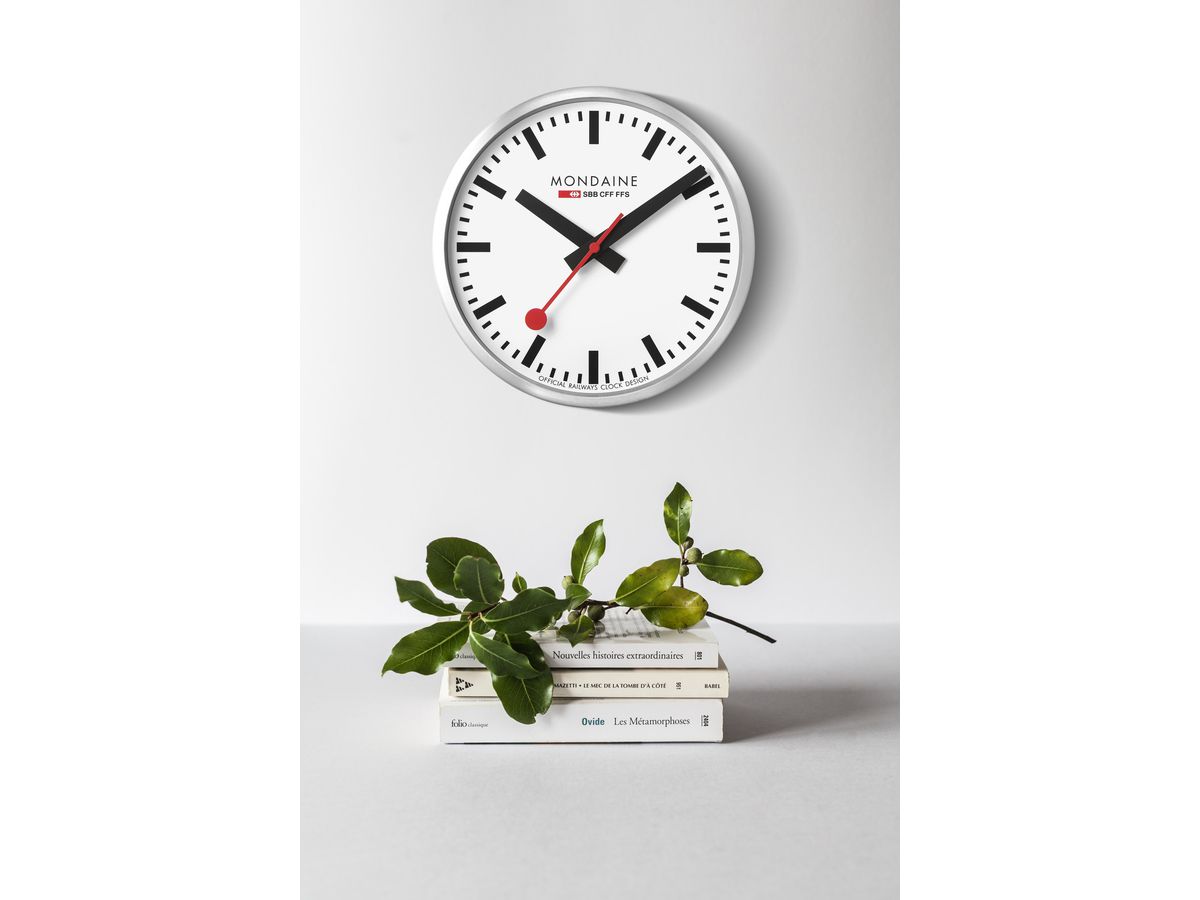 MONDAINE Wanduhr 400mm A995.16SBB weiss/schwarz (7611382498199)