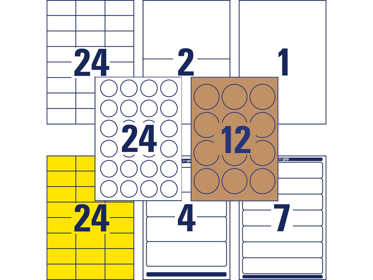AVERY ZWECKFORM Etiketten Starter-Set 49300 ass., perm. 15 Blatt (4004182493007)