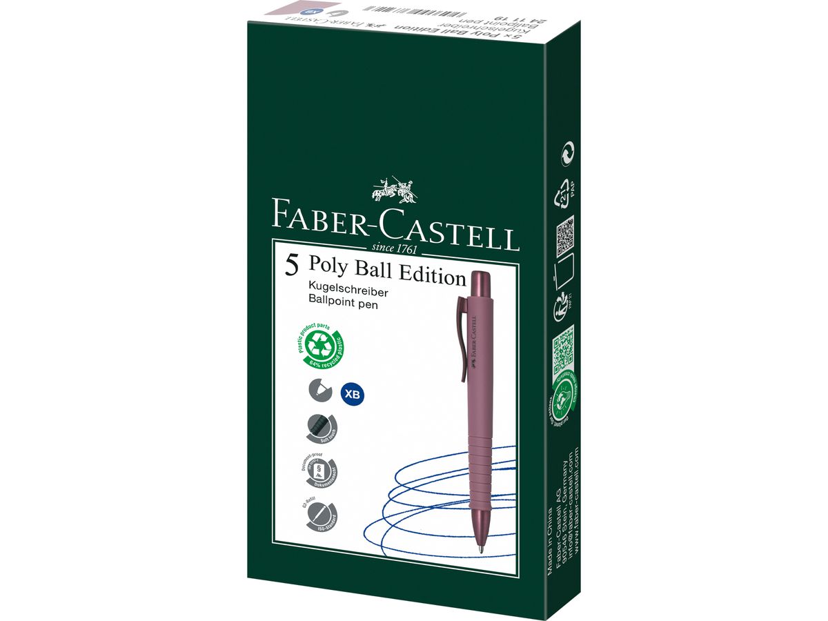 FABER-CASTELL Stylo à bille Poly Ball 241119 Urban Bordeaux (4005402411191)