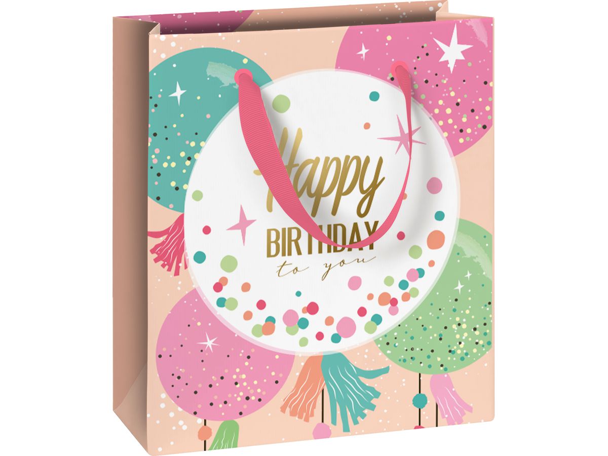 STEWO Borsa regalo Partyballoons 2543516450 beige 18x8x21cm (7630050887271)