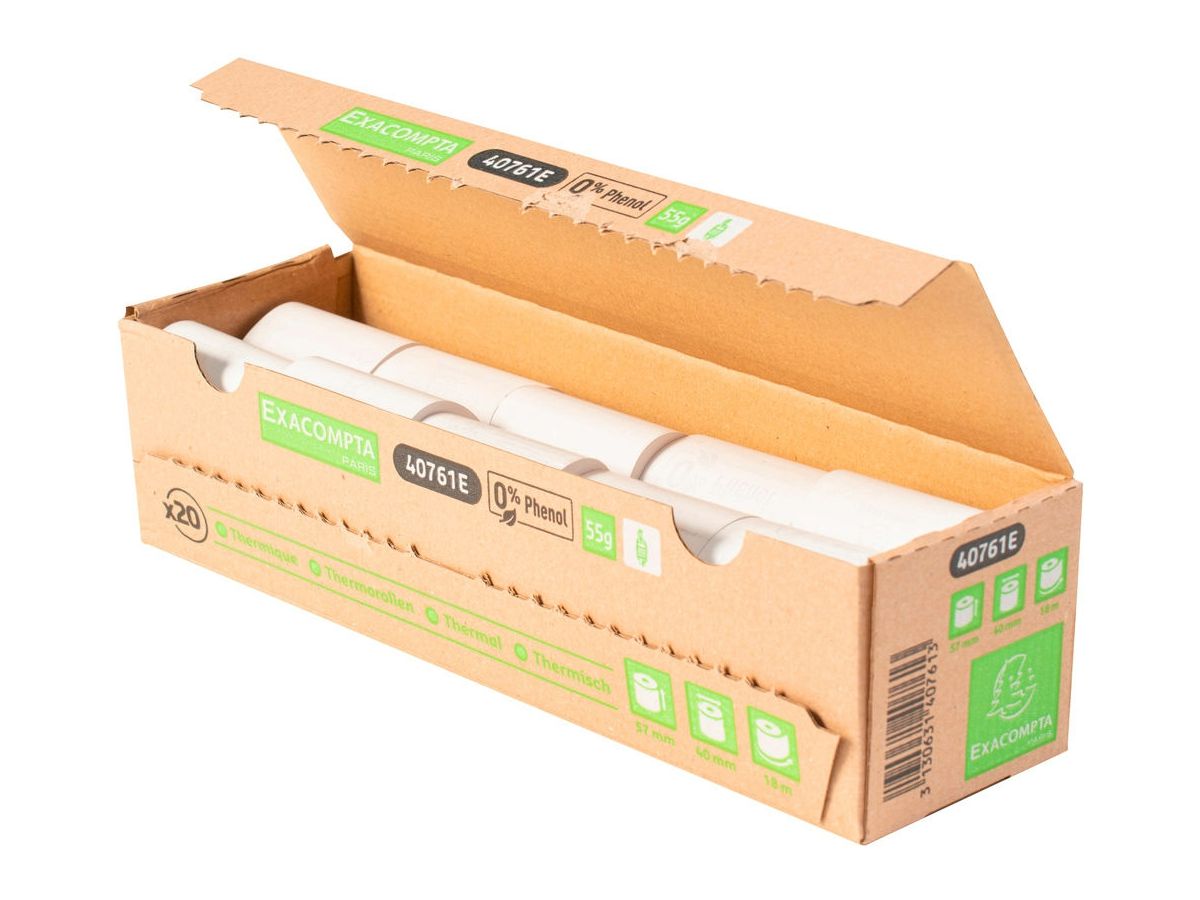 EXACOMPTA Thermopapierrolle 20Stk. 40761E 57x40mmx18m (3130631407613)