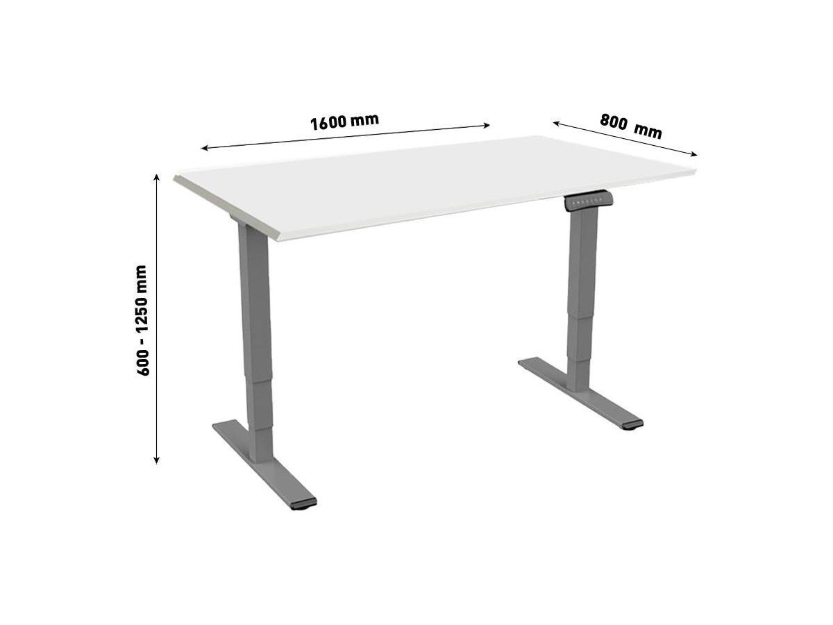 CONTINI Bürotisch ET225E 160x80cm 101200 grau/grau (9470101200004)