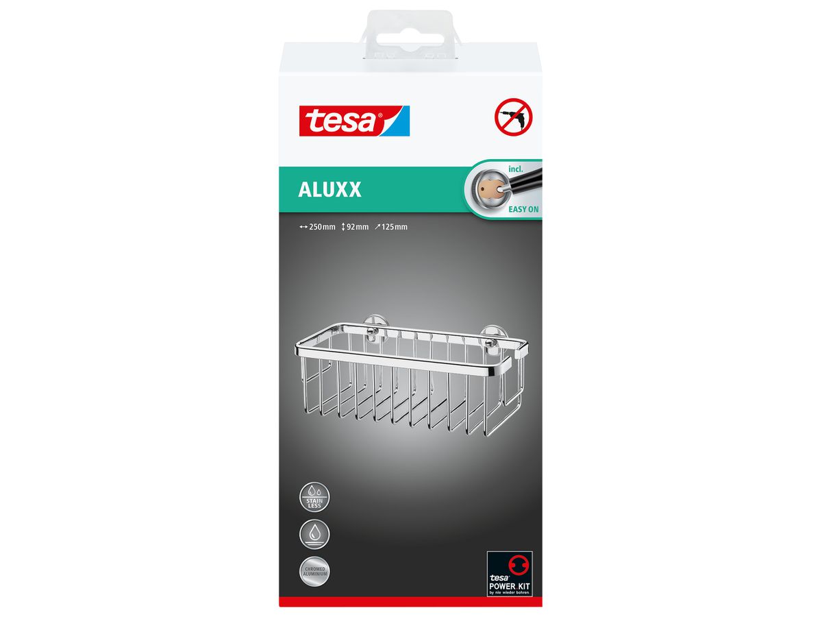 TESA Aluxx Duschkorb 40201-00000 chrome, selbstklebend (4042448447128)