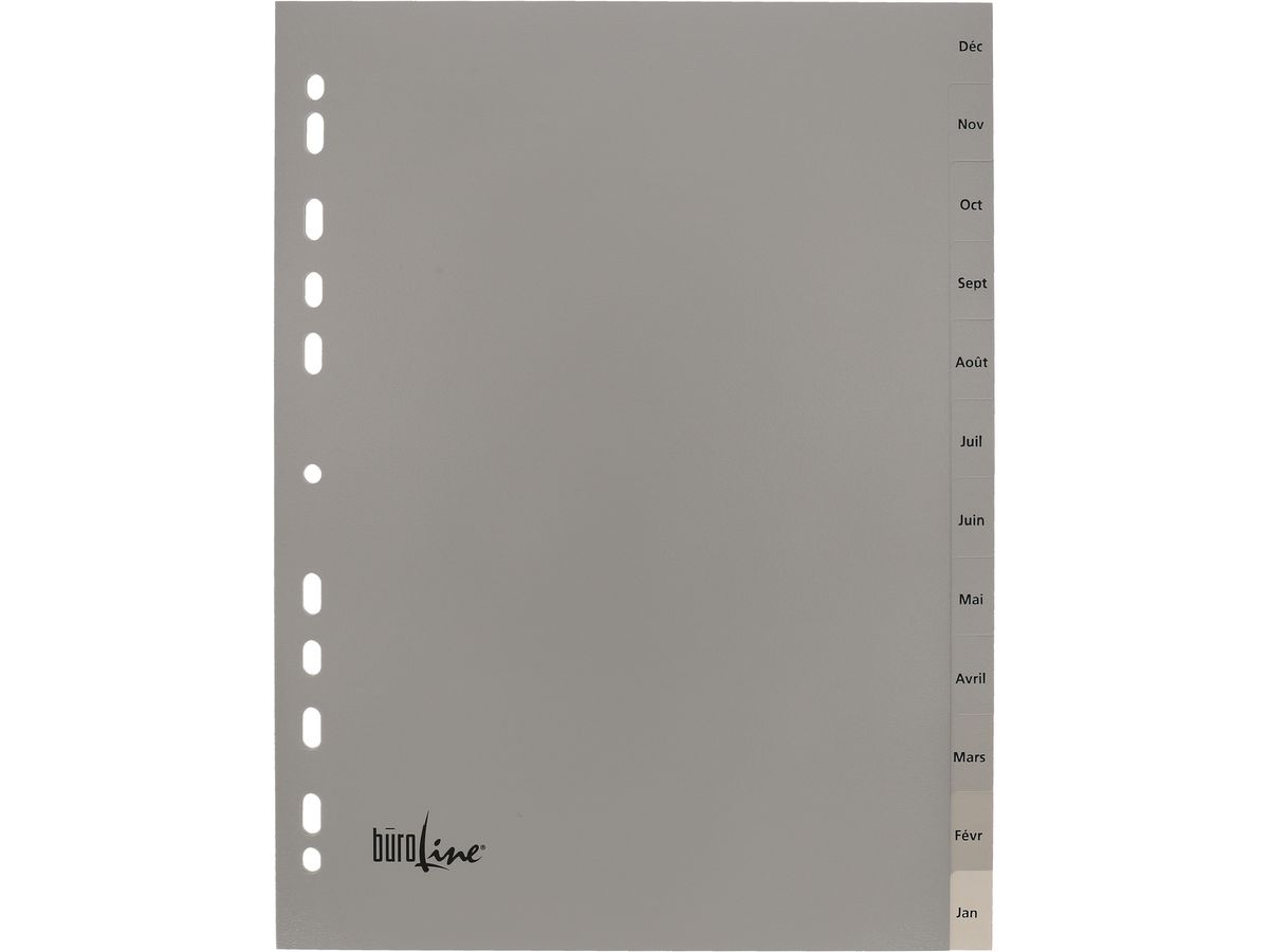 BÜROLINE Register PP A4 40955 grau Déc-Jan FR (7612532058201)