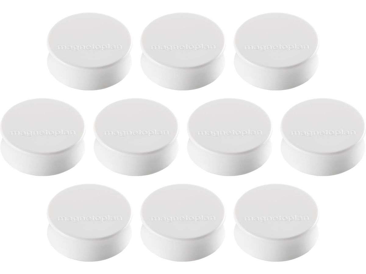 MAGNETOPLAN Aimant Ergo Large 10 pcs. 1665000 blanc 34mm (4013695043159)