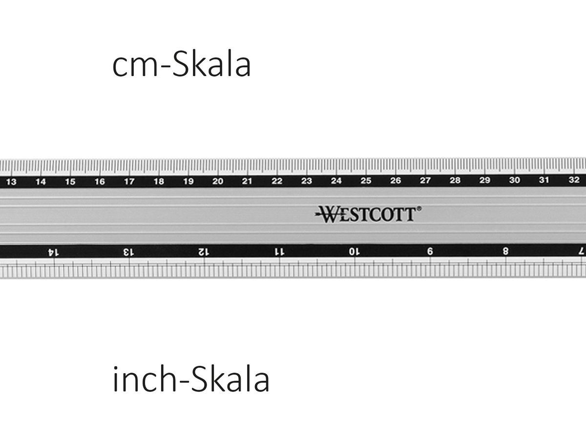 WESTCOTT Righello in alu 50cm E-1019300 cm/inch scala (4027521513631)