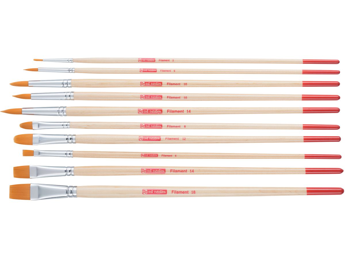 TALENS Öl- und Acrylpinselset 9099232M rund, flach, Katzen. 10 Stück (8712079344221)