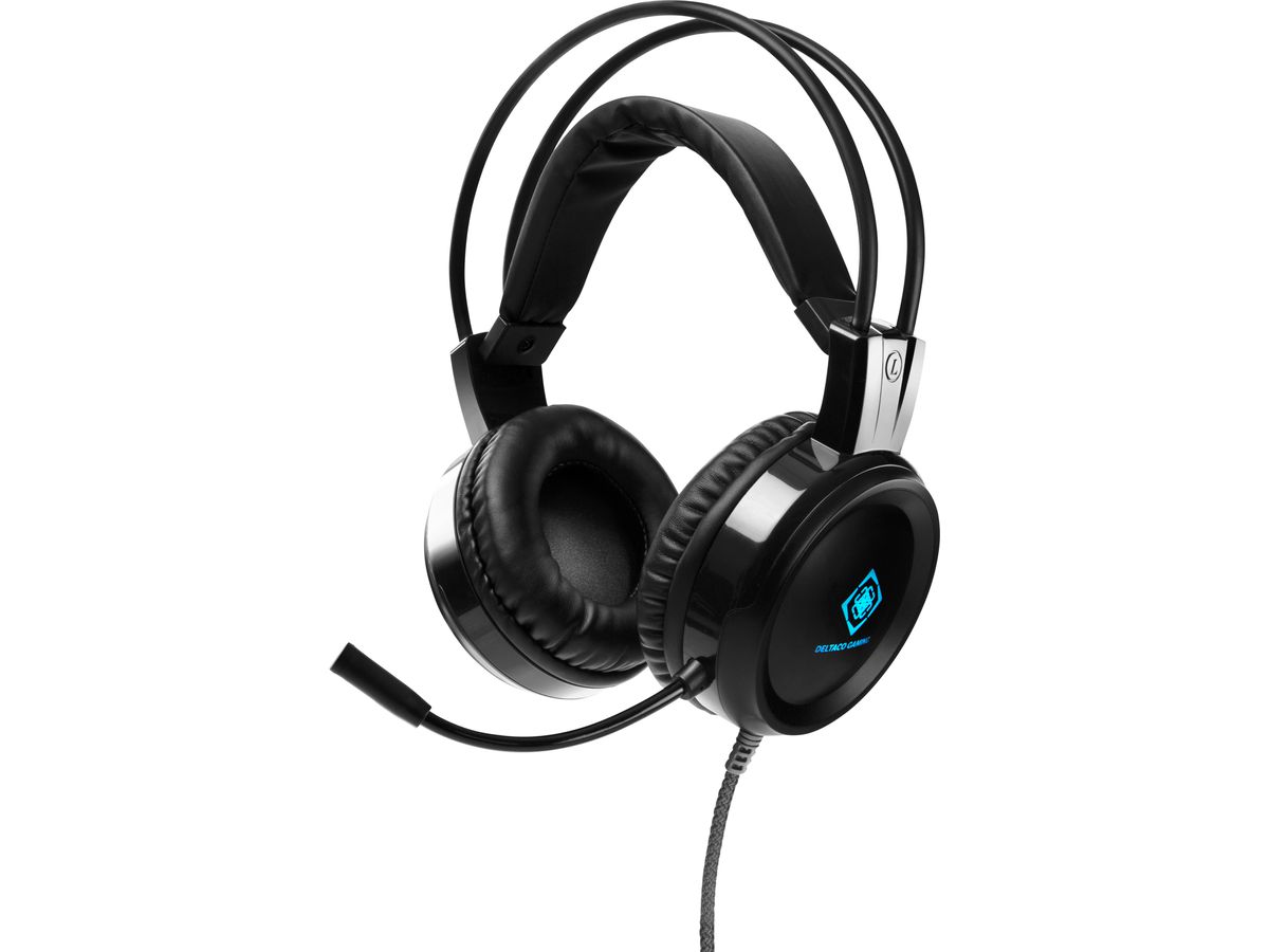 DELTACO Stereo Gaming Headset DH110 GAM-105 with LED (7333048046628)