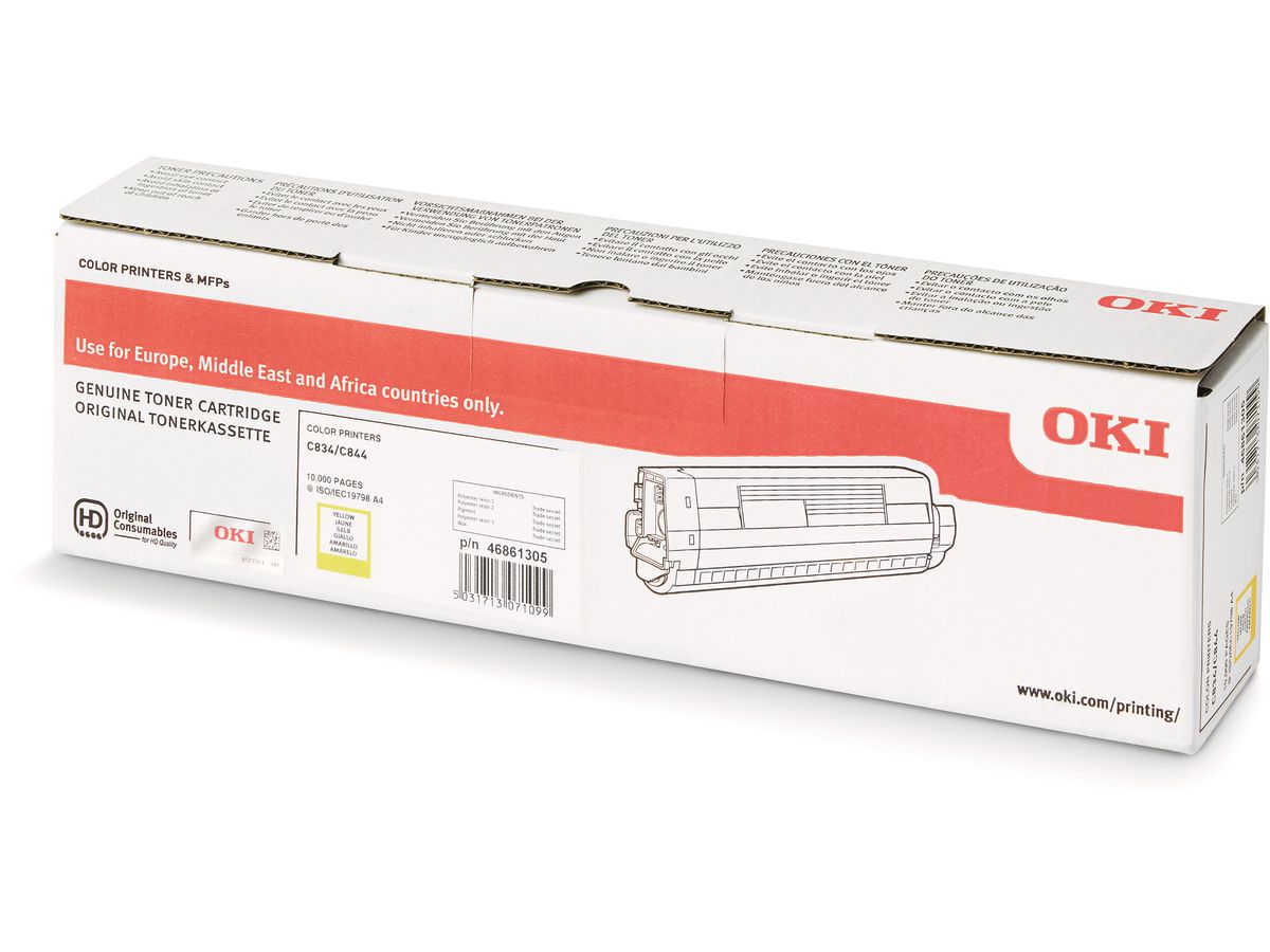 OKI Toner yellow 46861305 C834/844 10'000 pages (5031713071099)