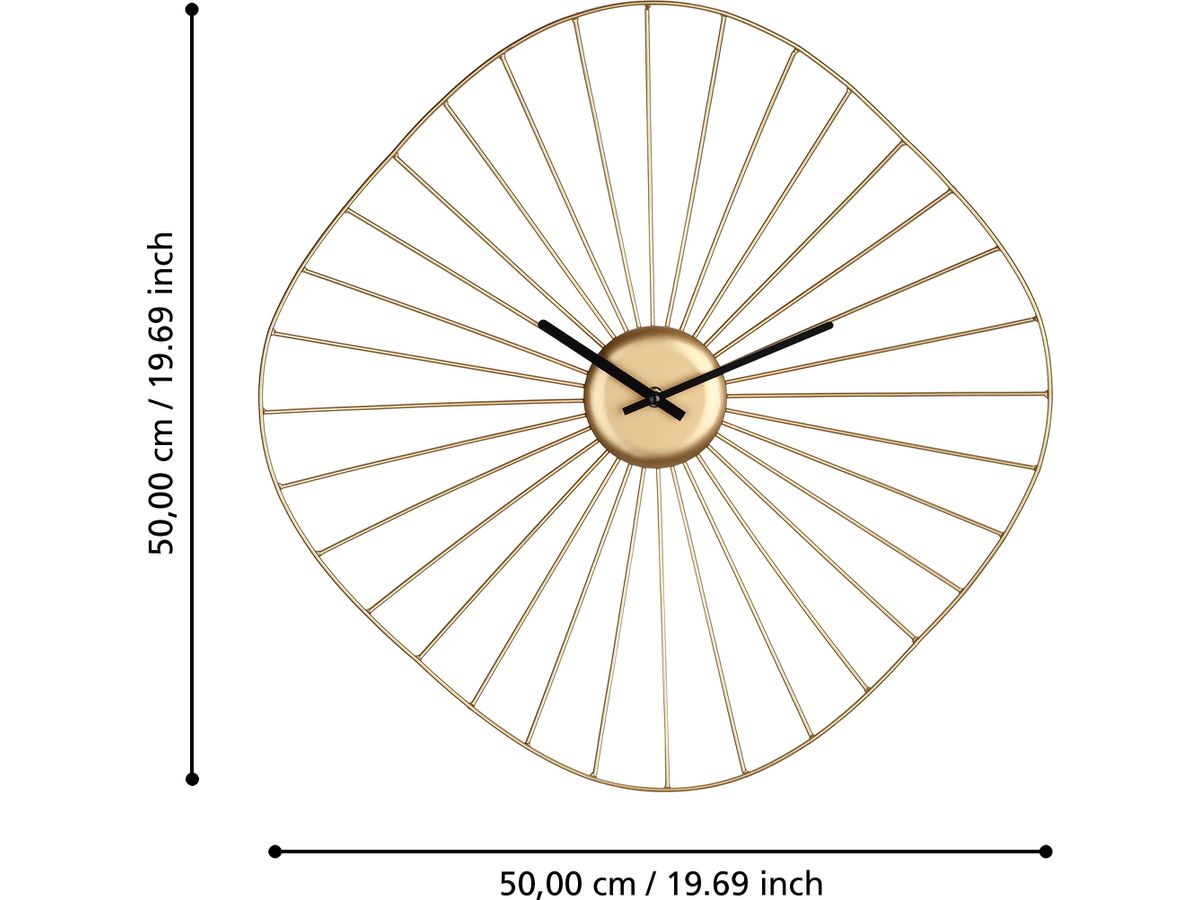 EGLO Wanduhr Matsumoto 50x50cm 425514 gold/schwarz (9008606267507)