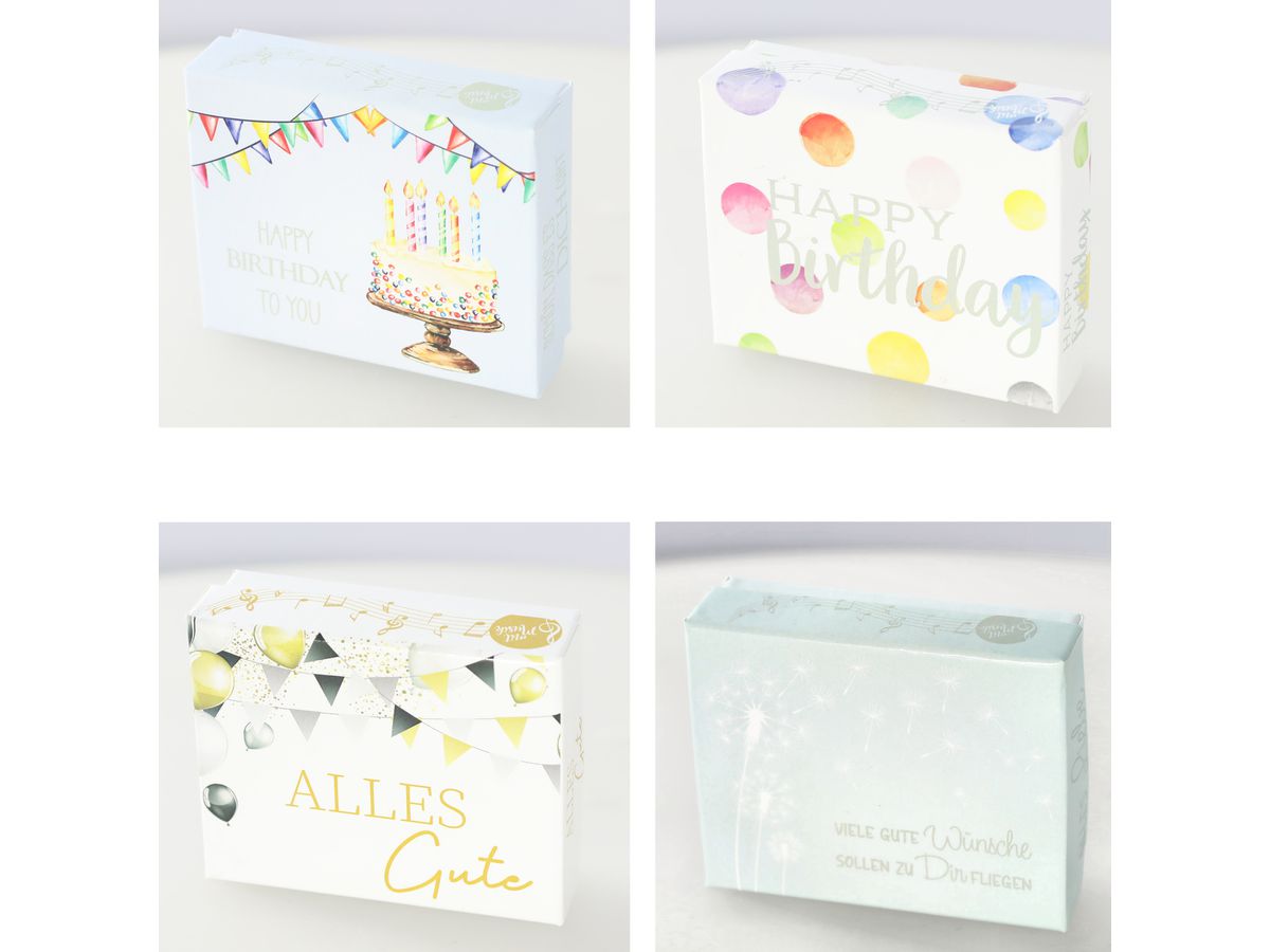 ROOST Geldgeschenk 9x9cm 10039643 Musikbox, 4 assortiert (4032037825901)