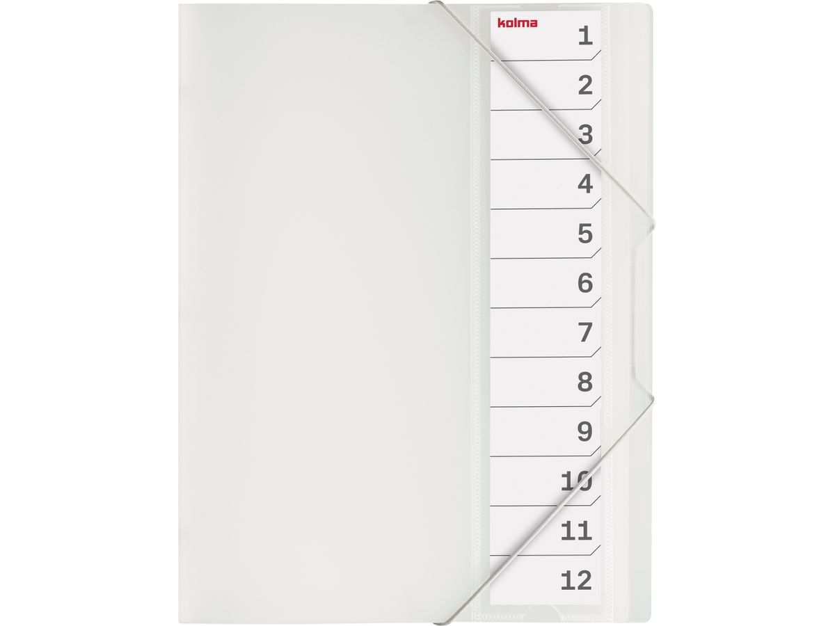 KOLMA Pendenzenmappe A4 11.212.00 transparent 12-teilig (7611967111505)