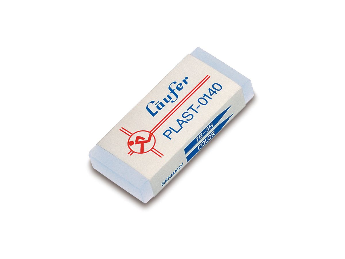 LÄUFER Plast-Radierer 46x20x9mm 01400 mit Kartonmanschette (4006677001407)
