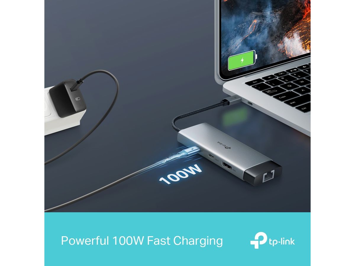 TP-LINK USB-C 6-Port Hub UH6120C HDMI 4K,USB-A&C, PD 100W,RJ45 (8885021371887)