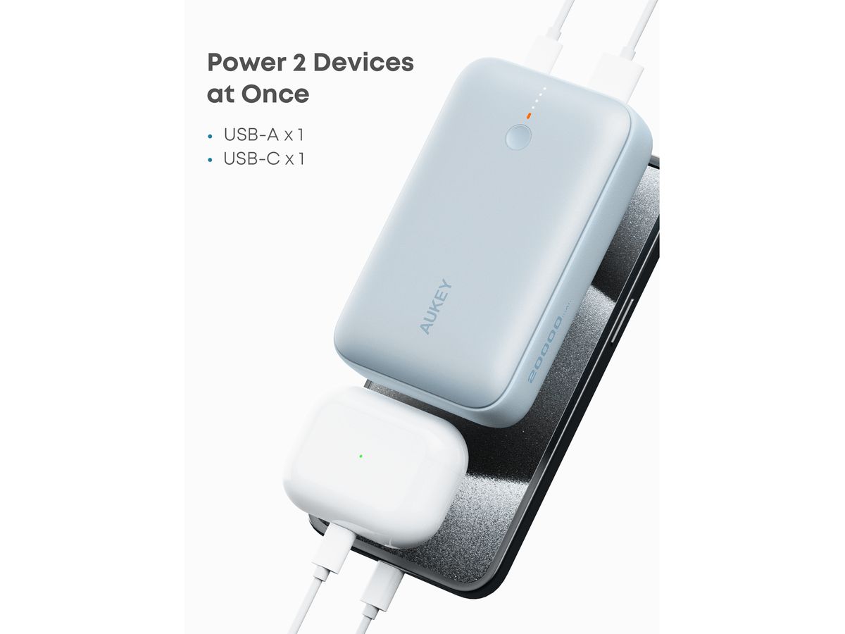AUKEY Spark Mini 20000, 20W, PD,QC PB-Y57 BL Powerbank,Blue,USB-C,USB-A (0689323788354)