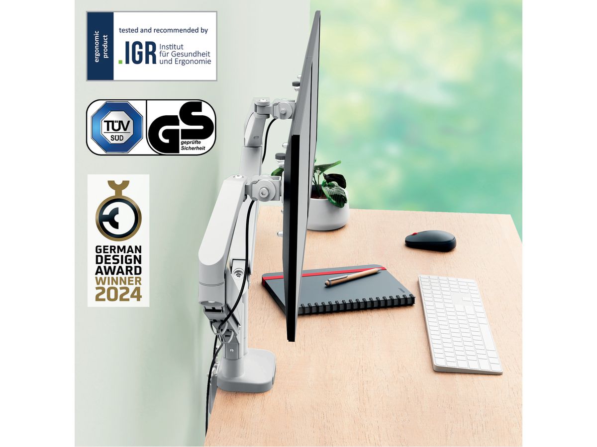 LEITZ Monitorarm Ergo 6537-00-85 Grau, dual (4002432134670)