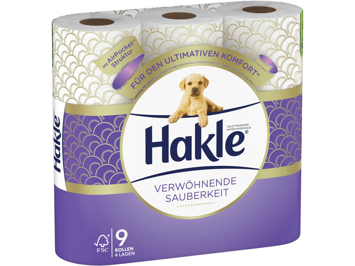 HAKLE Toilettenpapier 4161748 Verwöhnende Sauberkeit 9 Rl. (5029053033563)