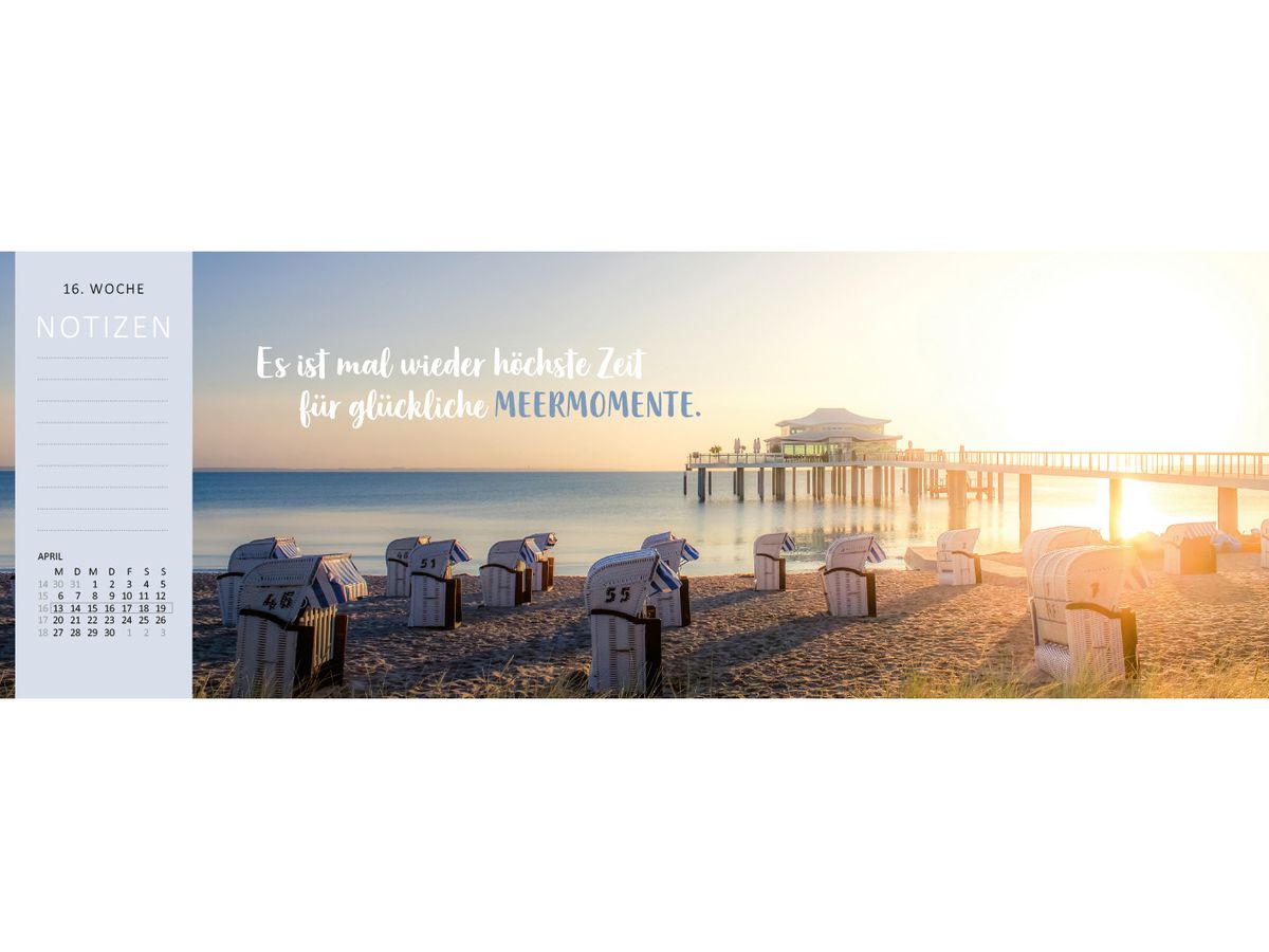 ARS EDITION Calendario da tavolo 2026 13575 Sehnsucht Meer DE 29.7x11.5cm (4014489135753)