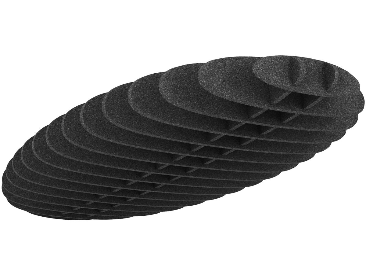 SUONO Deckenelement 240x120x30cm 2141.U12.2600 OVAL, schwarz (7640439764611)