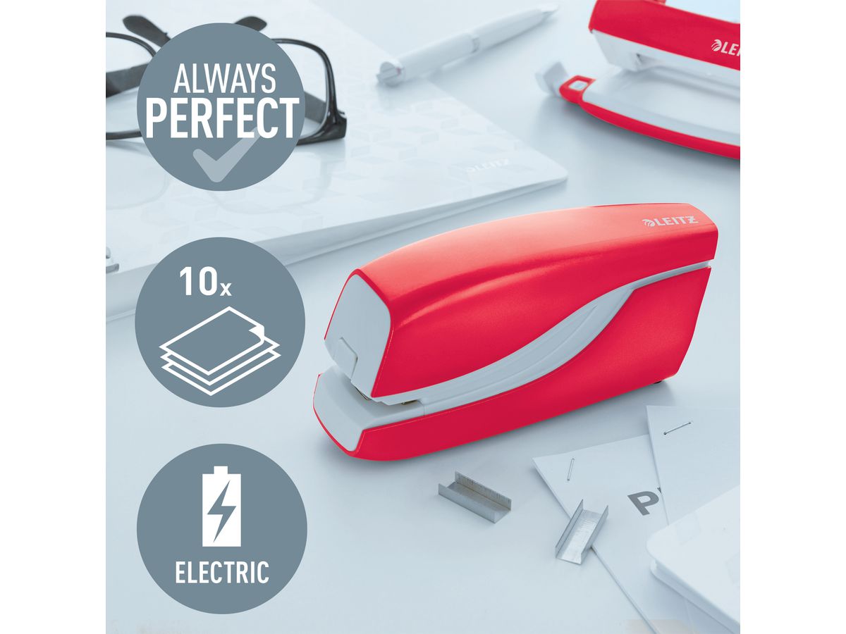 LEITZ Elektrohefter NeXXt WOW 5566 5566-10-26 rot 10 Blatt (4002432135516)